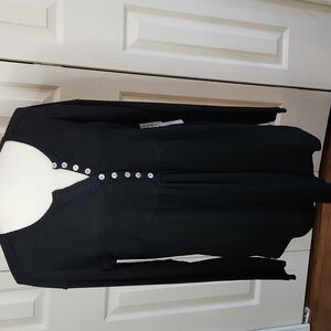 Sweet Romeo, NWT, Women's Top, Size Large, Black, buttons on front